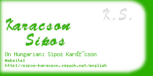 karacson sipos business card